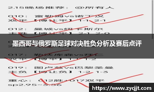 墨西哥与俄罗斯足球对决胜负分析及赛后点评